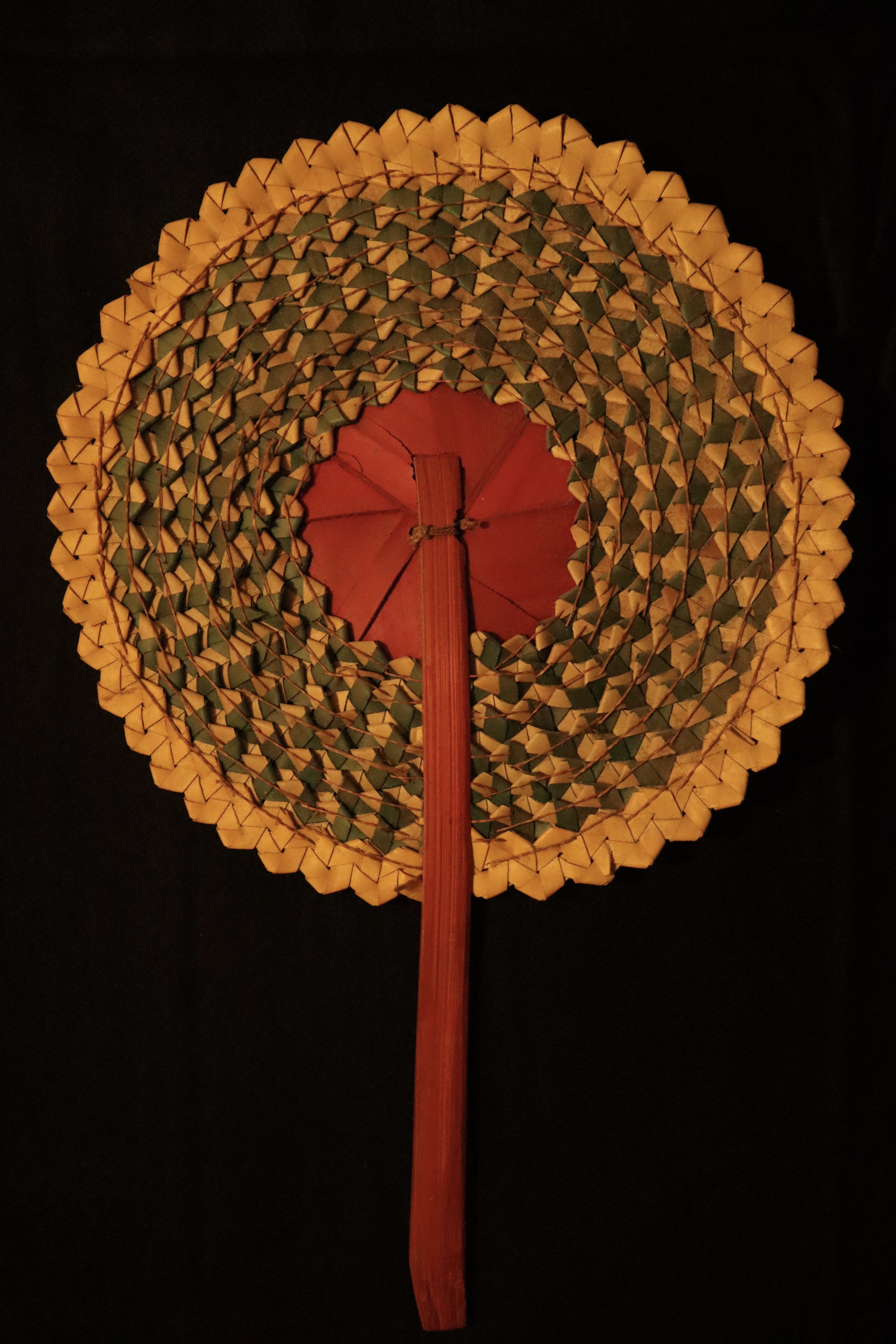 handmade round straw fan
