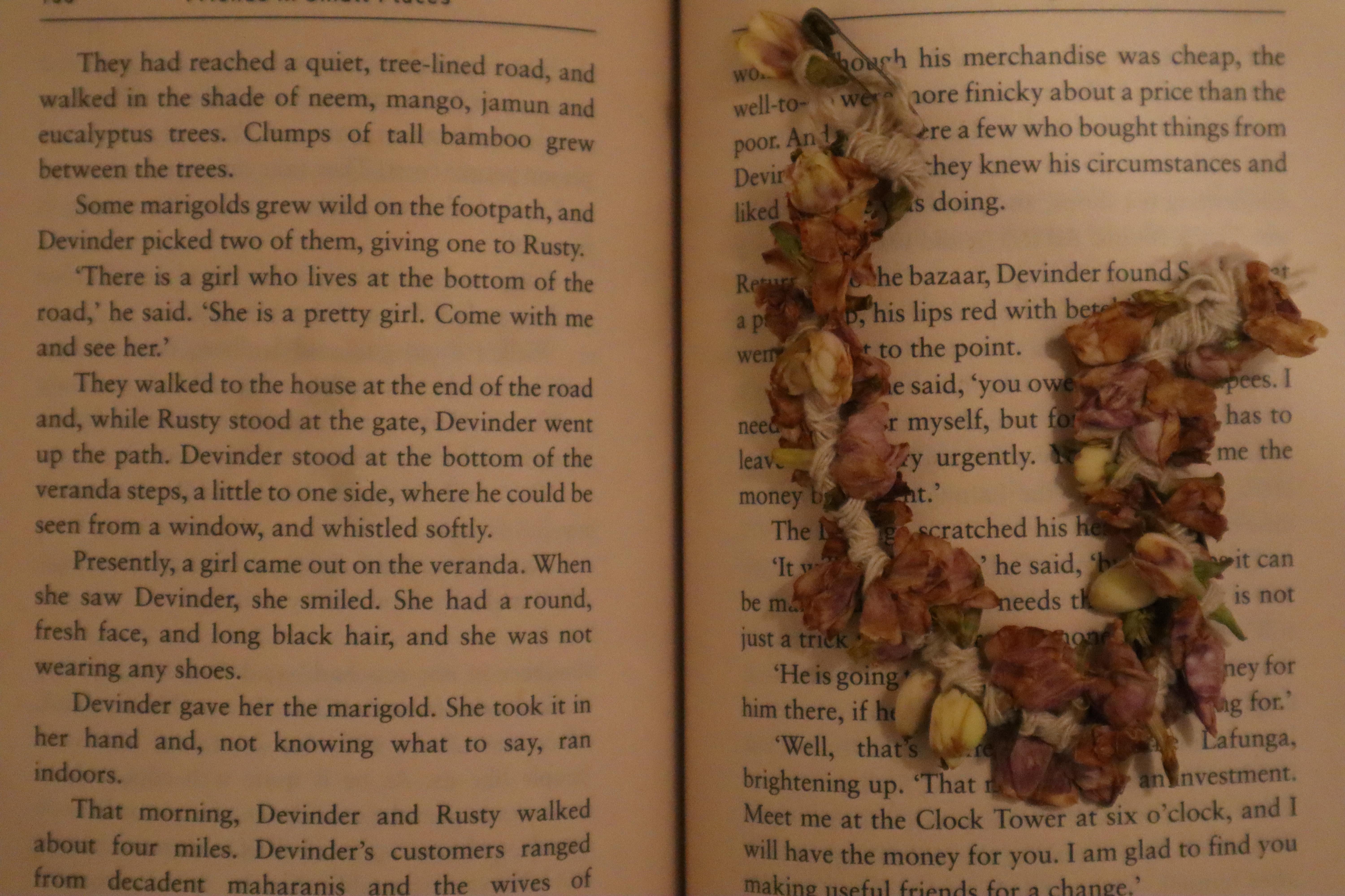 Page from an English book with a gajra